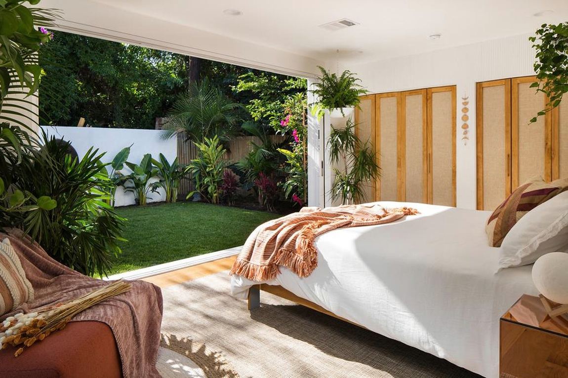 Bedroom opening to the garden at Nimbali