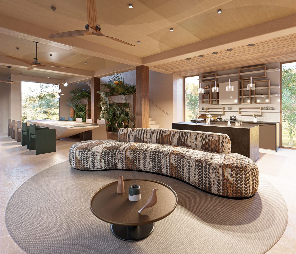The living room, rendering